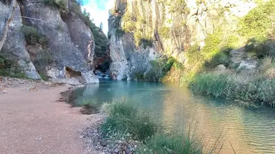 a small pool of water in a canyon at CasaJulis Chelva in Chelva