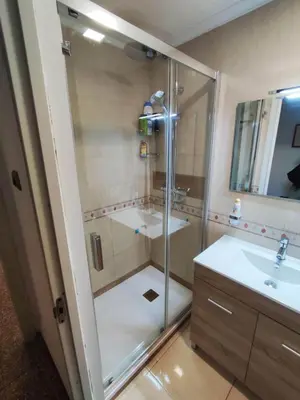 a bathroom with a shower and a sink at Nice Spacious Flat in the Center in Valencia