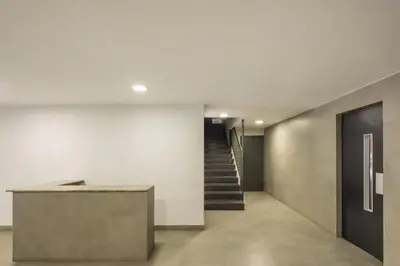 a hallway with a staircase in a house at Macflats Ciudad de las Ciencias in Valencia
