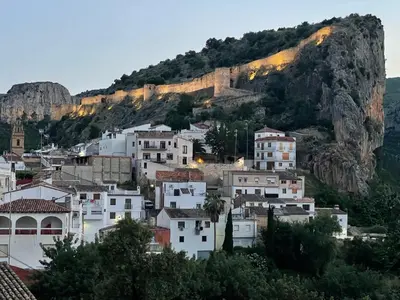 a group of white buildings on a mountain at VILLA TAMARIT in Pedralba