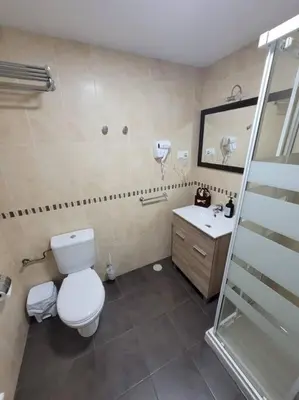 a bathroom with a toilet and a sink at Precioso apartamento reformado con terraza, 4 habs in Valencia