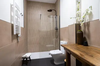 a bathroom with a shower and a toilet and a sink at Le Japonais de COUP DE COEUR APPARTEMENTS in Valencia
