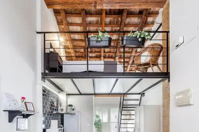 a room with two potted plants on a ceiling at RUZAFA COOL LOFT in Valencia