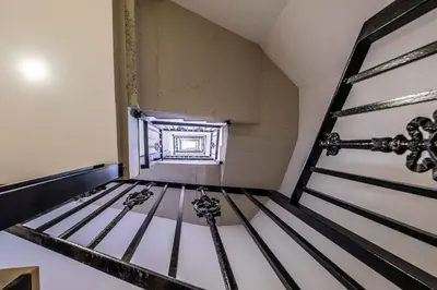 a room with a metal bunk bed with a window at Beautifully Designed Studio with Lots of Natural Light in Valencia