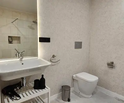 a bathroom with a sink and a toilet at MD Pare Presentat 1 in Valencia