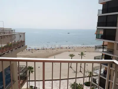 a view of the beach from the balcony of a condo at El Raco, C-9-17 in Cullera