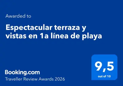 a screenshot of a text box with the words expeditionary teraya visas en at Espectacular terraza y vistas en 1a línea de playa in Cullera