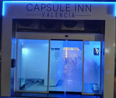a sign that reads capsule inn villelez at CAPSULE INN VALENCIA Hostel in Valencia