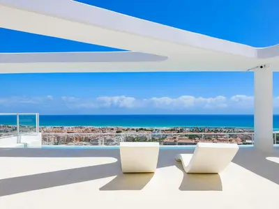 a view of the ocean from the roof of a building at Apartment Gran Canet by Interhome in Canet de Berenguer