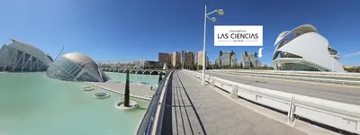 a rendering of a bridge over a river with buildings at Apartamentos Las Ciencias A in Valencia