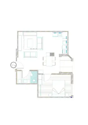 a floor plan of a house at Apartamentos Las Ciencias A in Valencia