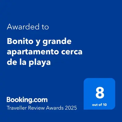 a screenshot of a cell phone with the text awarded to bonino y grandarma at Bonito y grande apartamento cerca de la playa in Valencia