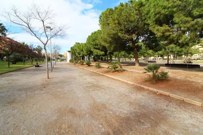 a park with trees and a dirt road at Global Vacacional, Apartamento céntrico en Puerto de Sagunto para 5 personas in Puerto de Sagunto