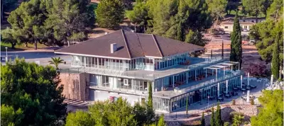 an aerial view of a large house with a roof at Vista Golf in Valencia