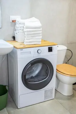 a washing machine in a bathroom with a toilet at lifecoliving valencia loft BR in Valencia
