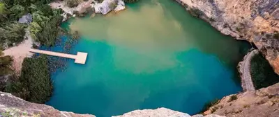 an aerial view of a body of water at Apartamento La Ermita in Chulilla