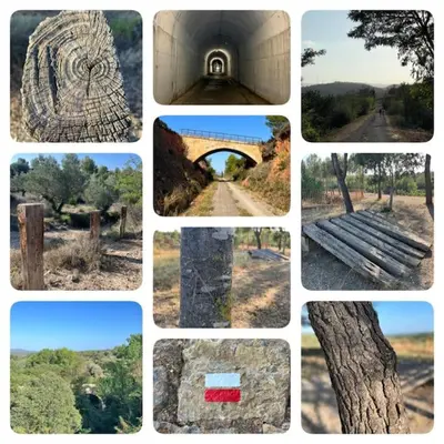 a collage of pictures of a bridge and a tree at Apto. Rural Cielo. Al lado Torre in Jérica
