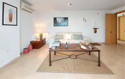 a living room with a coffee table and a couch at Awesome Apartment In Moncofa in Moncófar