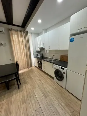 a kitchen with a sink and a washing machine in it at Mercado CENTRAL on 1th FLOOR in Valencia