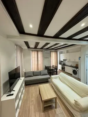 a living room with a couch and a television at Mercado CENTRAL on 1th FLOOR in Valencia