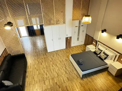 an overhead view of a living room with a couch at Lliri 7 in Valencia