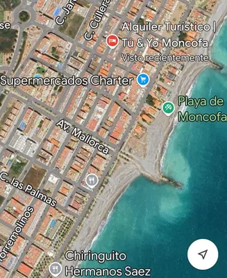 a map of a city and the water at Tú & Yo Moncofa in Moncófar