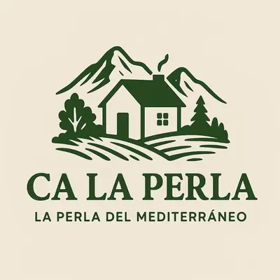 a house in front of a mountain logo at Ca La Perla in Albalat de Taronchers