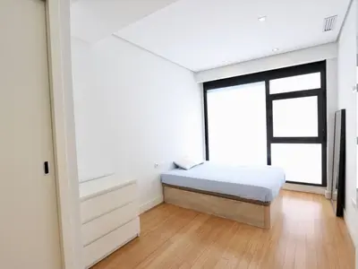 a small bedroom with a bed and a window at Apartment Loft Villalonga by Interhome in Valencia