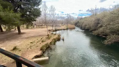 a view of a river from a bridge at La Casica de los Abuelos By El Conserje in Pedralba