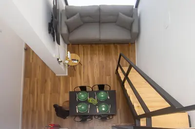 an overhead view of a living room with a couch at Portobeach Valencia Suites in Valencia