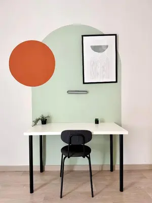 a white table with a black chair in a room at Casa Únic - Modern Central Home in Ruzafa in Valencia