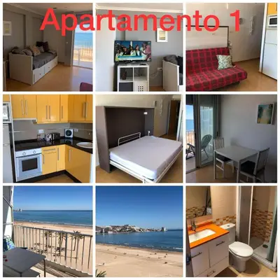 a collage of pictures of a kitchen and a room at Vistas espectaculares 