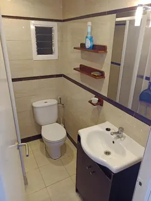 a bathroom with a toilet and a sink at HAWAI, Esc-2, 3-10 in Cullera