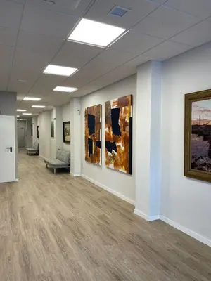 a large room with paintings on the walls at Unicorn Residence for students New Opening 2024 in Valencia