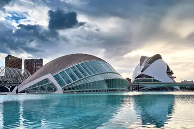 a view of a building with water in front of it at Mediterraneum Suite D in Valencia