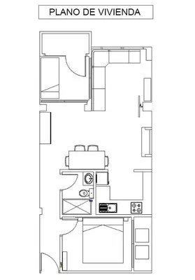 a floor plan of a bathroom with a toilet at La Costera in Barrio-Mar