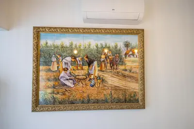 a painting of theoration of the magi on a wall at 2 rooms 4 Pax, new flat, wifi AC in Valencia