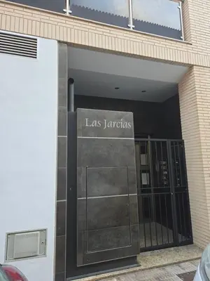 a door to a building with the words la jaza at Las Jarcias 2C in Moncófar