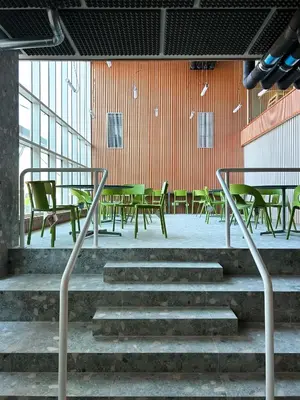 a group of tables and chairs in a room at Valencia Tower in Burjasot
