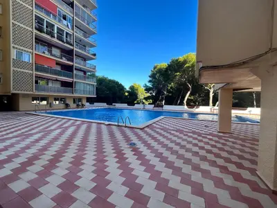 a swimming pool in the middle of a building at District Key - Saler, Av Gola Puchol 14 in Valencia