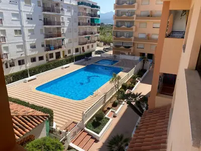 an overhead view of a swimming pool in a building at Maripatri Solo Familias Serviplaya!!! in Casas Las Basas