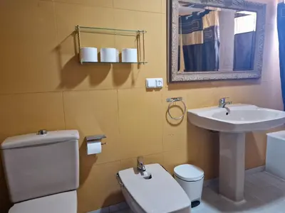 a bathroom with a toilet and a sink at Style Apartments City Center in Valencia