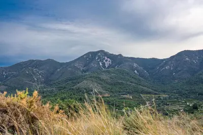 a view of a mountain range with trees at House -Sleeps 8-Natural Pool-Pet Friendly in Artana