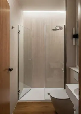 a shower with a glass door in a bathroom at BYPILLOW Sinfonía in Valencia