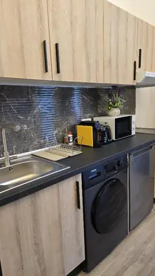 a kitchen with a sink and a microwave at Inspiracion Valencia in Valencia