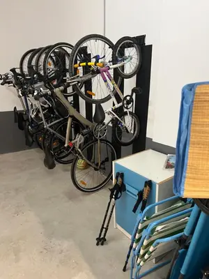 a bunch of bikes parked in a room at Almenara, primera linea de playa VT-45077-CS in Almenara