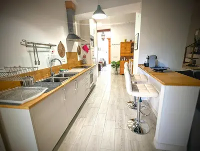 a kitchen with a sink and a counter top at Casa Fina in Anna