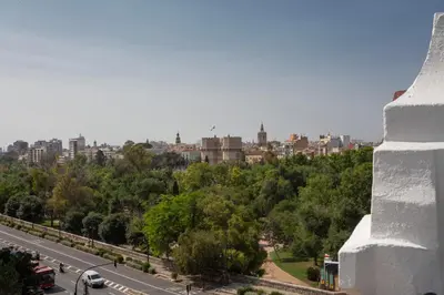a view of a city with a road and trees at SingularStays Ca Iconic in Valencia