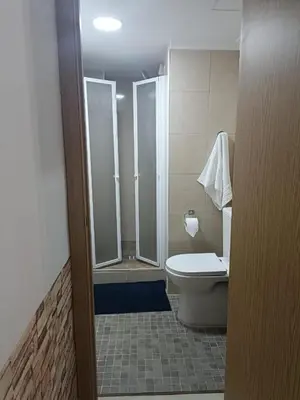 a bathroom with a shower and a toilet in it at Estudio cerca de Oceanogràfic Valencia in Valencia