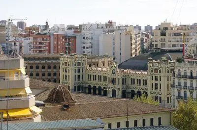 a view of a city skyline with buildings at Vivaldi Penthouse Ayuntamiento in Valencia